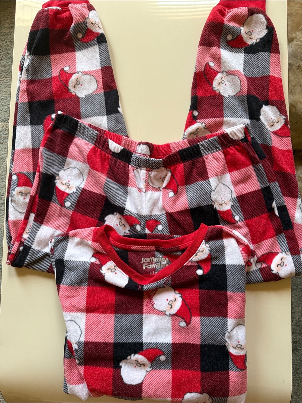 Jammies Family Red Buffalo Check Santa Women's Pajama Set